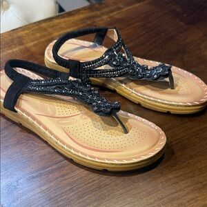 41 Hawthorn Black Beaded Sandals